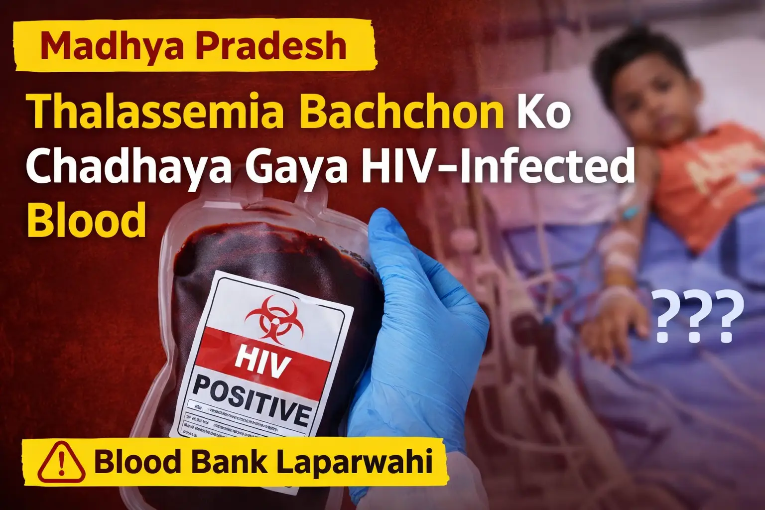 Madhya Pradesh mein thalassemia se peedit bachchon ko HIV-infected blood transfusion ka mamla, blood bank laparwahi par sawal