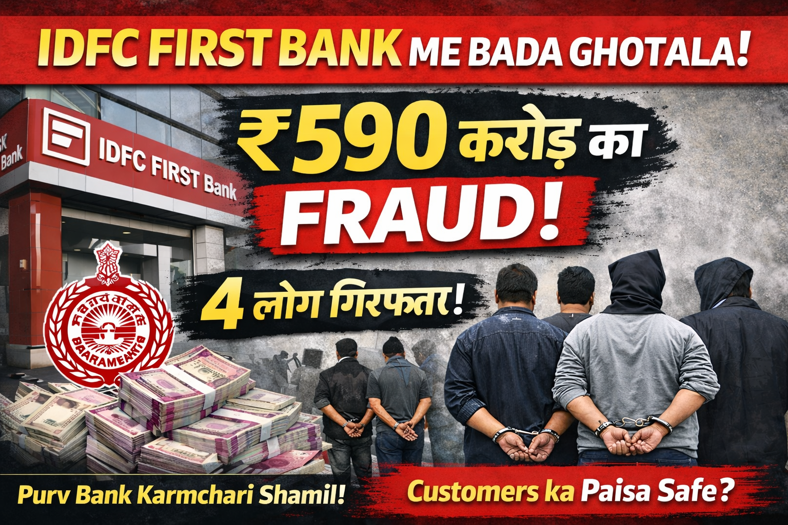 🚨 IDFC First Bank Fraud Case: 4 Log Pakde Gaye – Badi Update