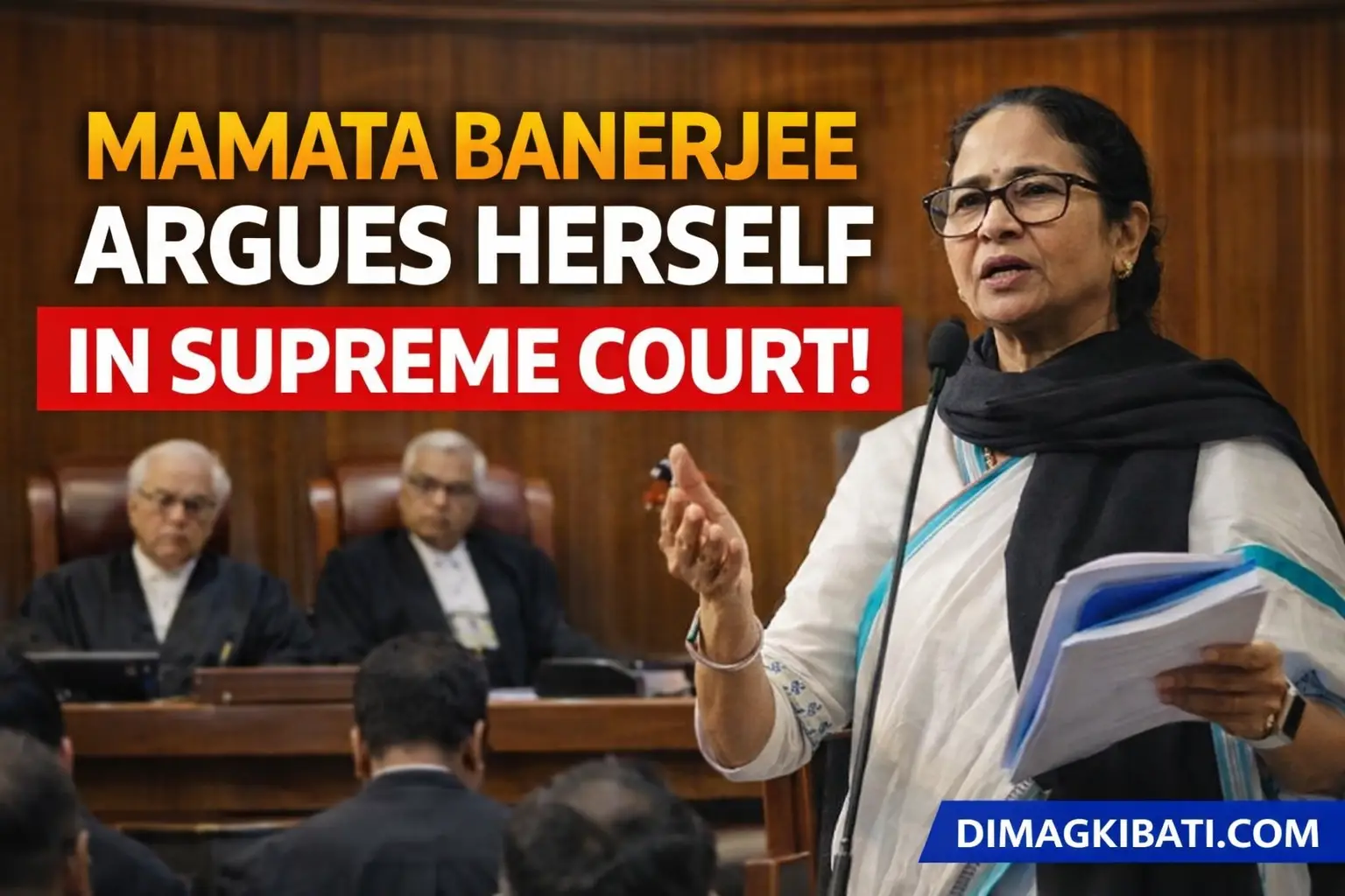 Mamata Banerjee arguing her own case in Supreme Court against SIR electoral roll revision, historic moment, dimagkibati.com news thumbnail